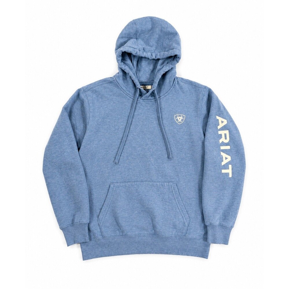 Womens Ariat Pullover Hoodie Blue XS Logo Sweatshirt Long Sleeve